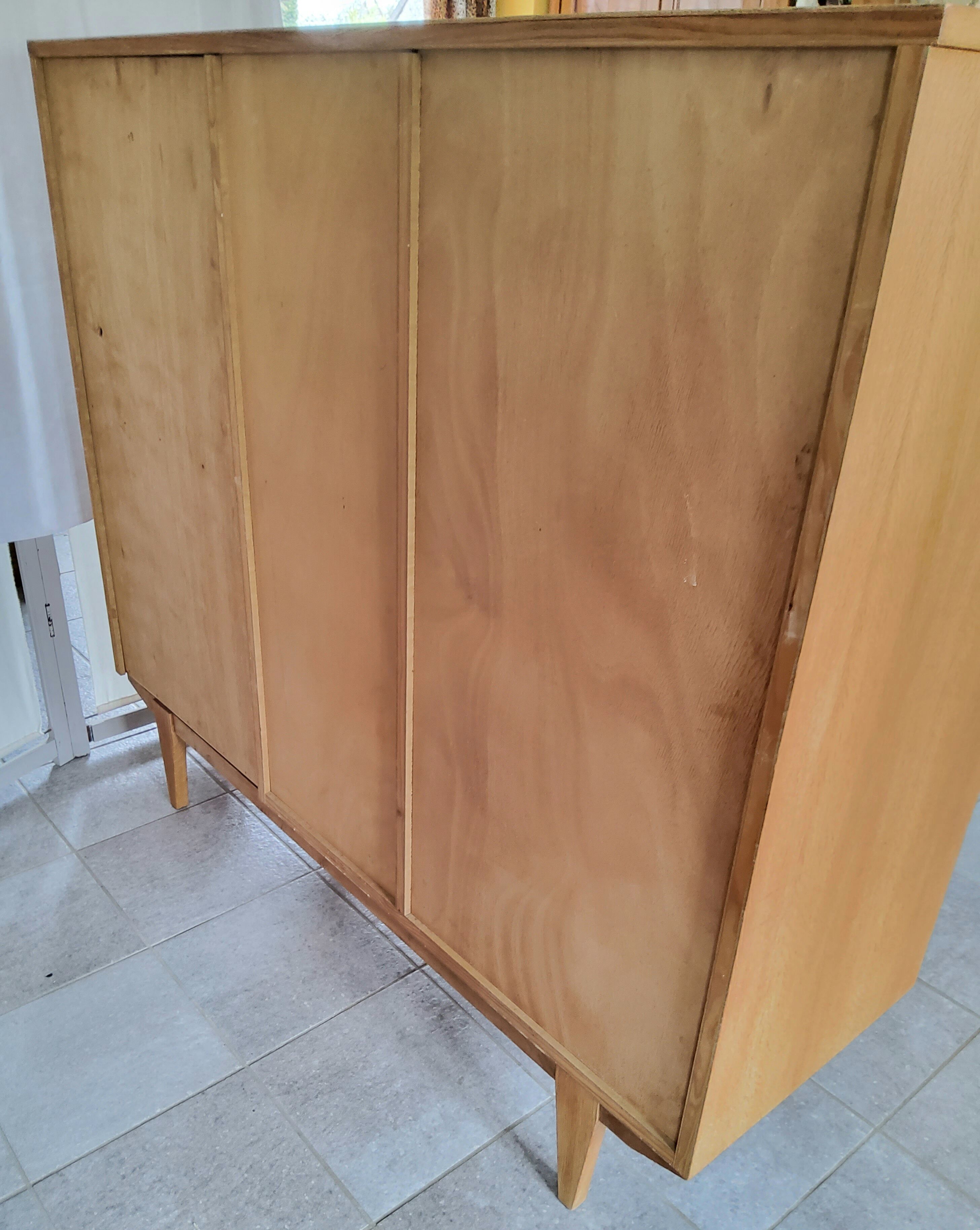 Wood and rattan cabinet