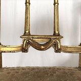 Series of three Louis XVI style chairs in gilded wood, circa 1900