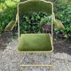 Lot de 4 fauteuils pliants vintage en velours vert