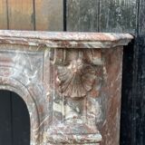 Louis XV style fireplace in grey marble from the Ardennes circa 1880