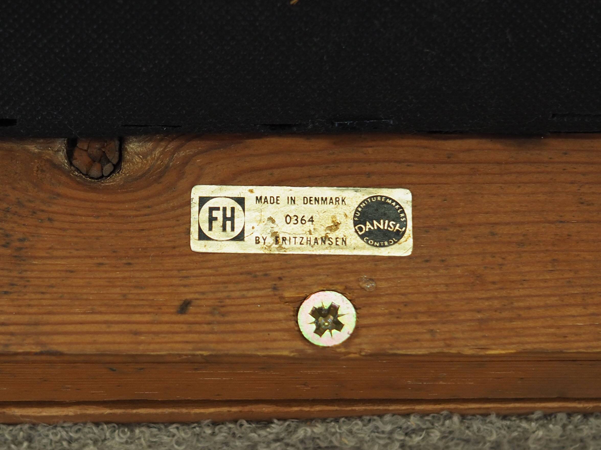 Canapé en hêtre, design danois, années 1960, designer : Soren Hansen, fabricant : Fritz Hansen