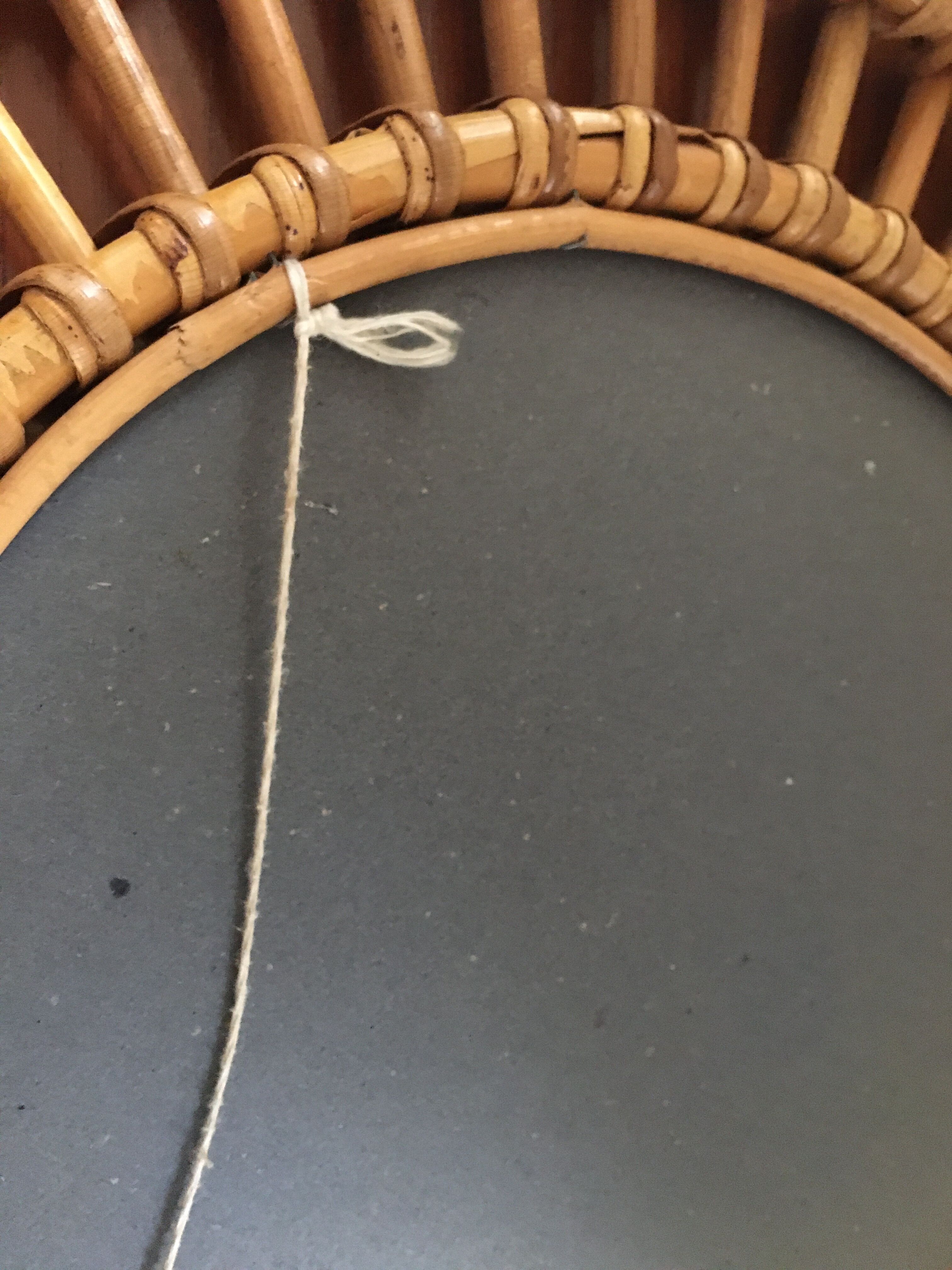 Vintage rattan sun mirror 70/80 47cm