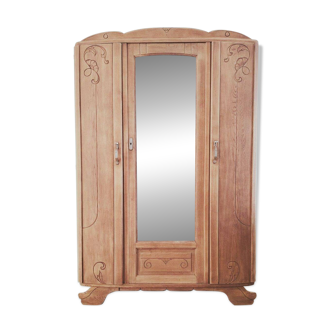 Armoire Art Déco en chêne massif – élégante & rare