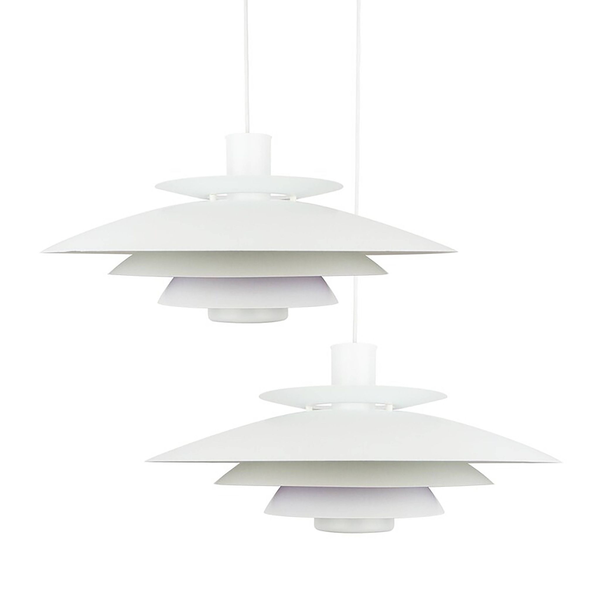 Pair of 2 vintage Danish pendant lamps by Form Light, 1980s.