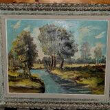 Painting on canvas 60s . signed h.macheras