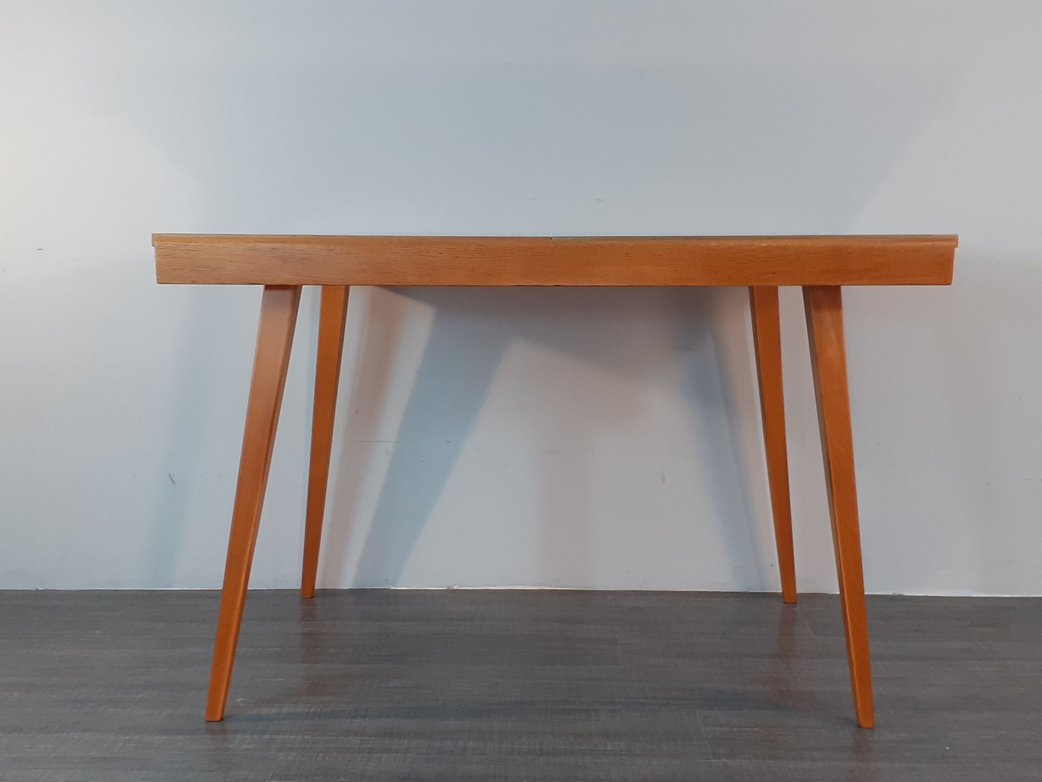 Extendable table in Beech Frantisek Jiràk by Tatra, Vintage Czechoslovak 1950s