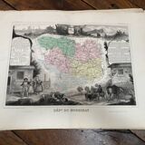 Old illustrated map of Morbihan.