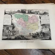 Old illustrated map of Morbihan.