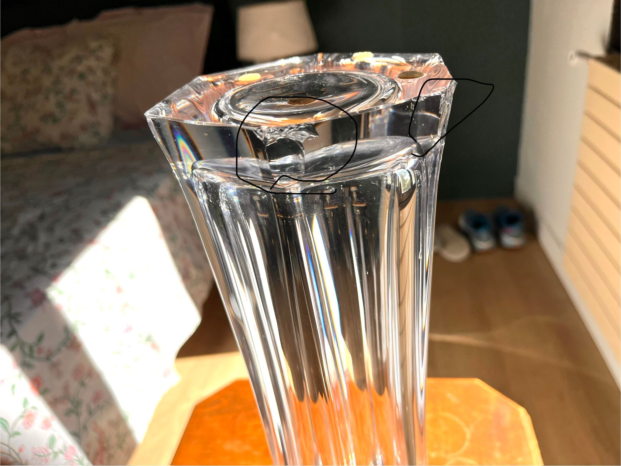 Very large Sèvres crystal vase
