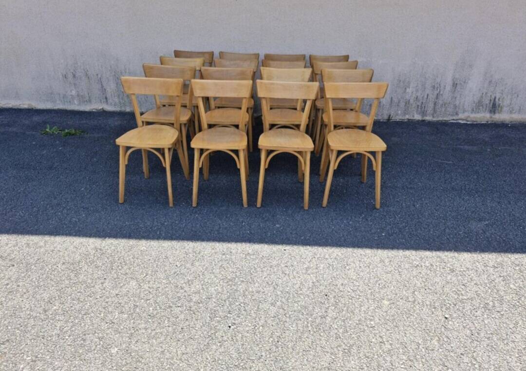 Lot de 16 chaises de bistrot Luterma, années 1960