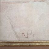 R. Joly "Rue Norvins in Montmartre with a view of the Sacré-Cœur" oil on canvas