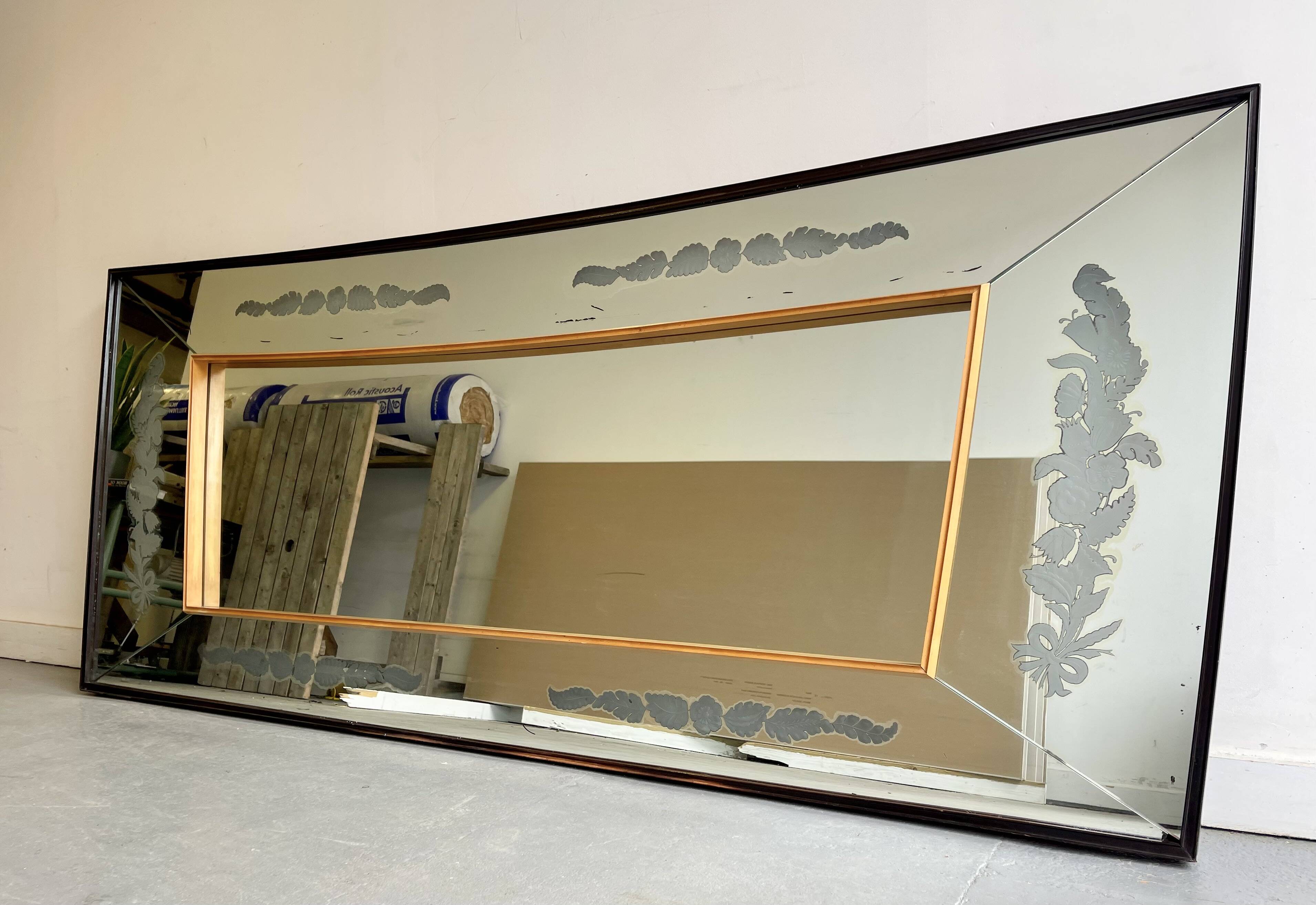 Large vintage wall mirror
