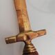 Sword-shaped letter opener paper cutter with turned wooden handle