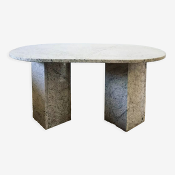 Table ovale en granit années 80