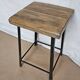Old workshop stool in wood + wrought iron