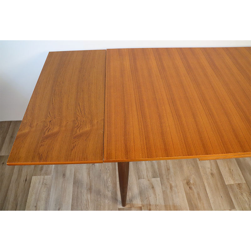 Extendable Scandinavian teak meal table around 1960