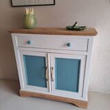 Small old sideboard painted blue and white