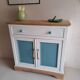 Small old sideboard painted blue and white