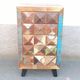 Meuble d'appoint en bois coloré ancien