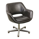 Italian Vintage Chocolate Brown Leather Office Chair