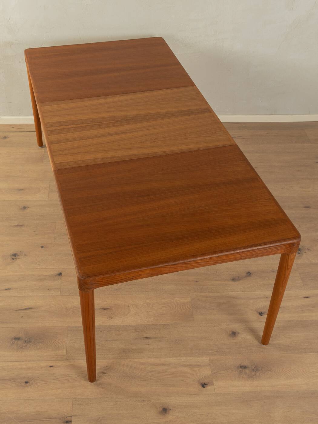 Rare extendable teak dining table by H.W. Klein for Bramin (1960s)