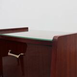 Pair vintage nightstands in wood veneer, Belgium 1950s