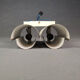 Rare 70's double wall lamp in brushed steel. Space age - French design