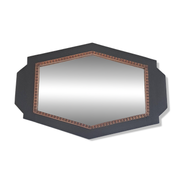 Large Art Deco Mirror with Geometric Frame