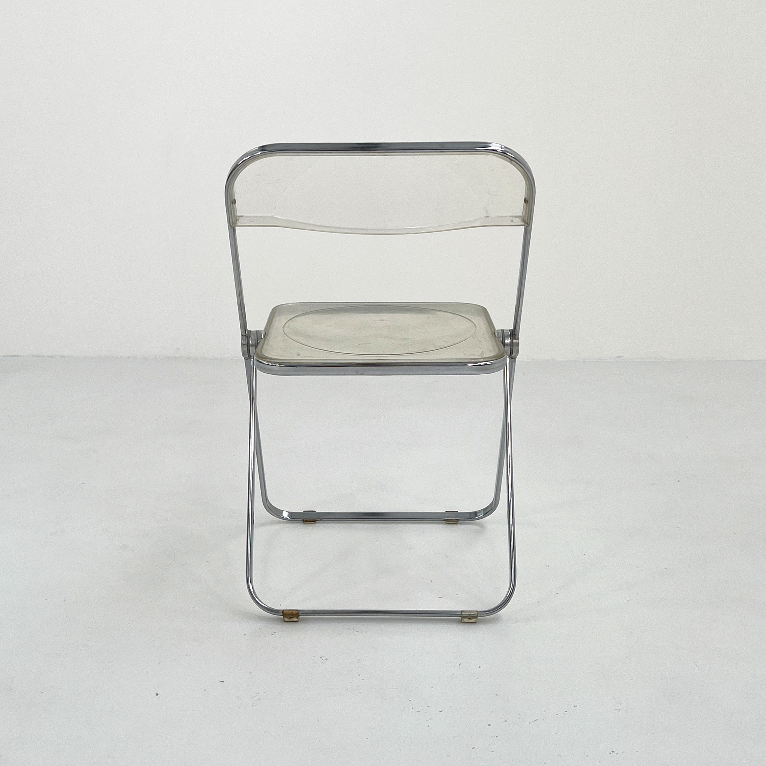 Chaise Plia transparente par Giancarlo Piretti pour Castelli, 1960
