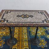 Early 20th century bistro table with cast iron base and Terrazzo top