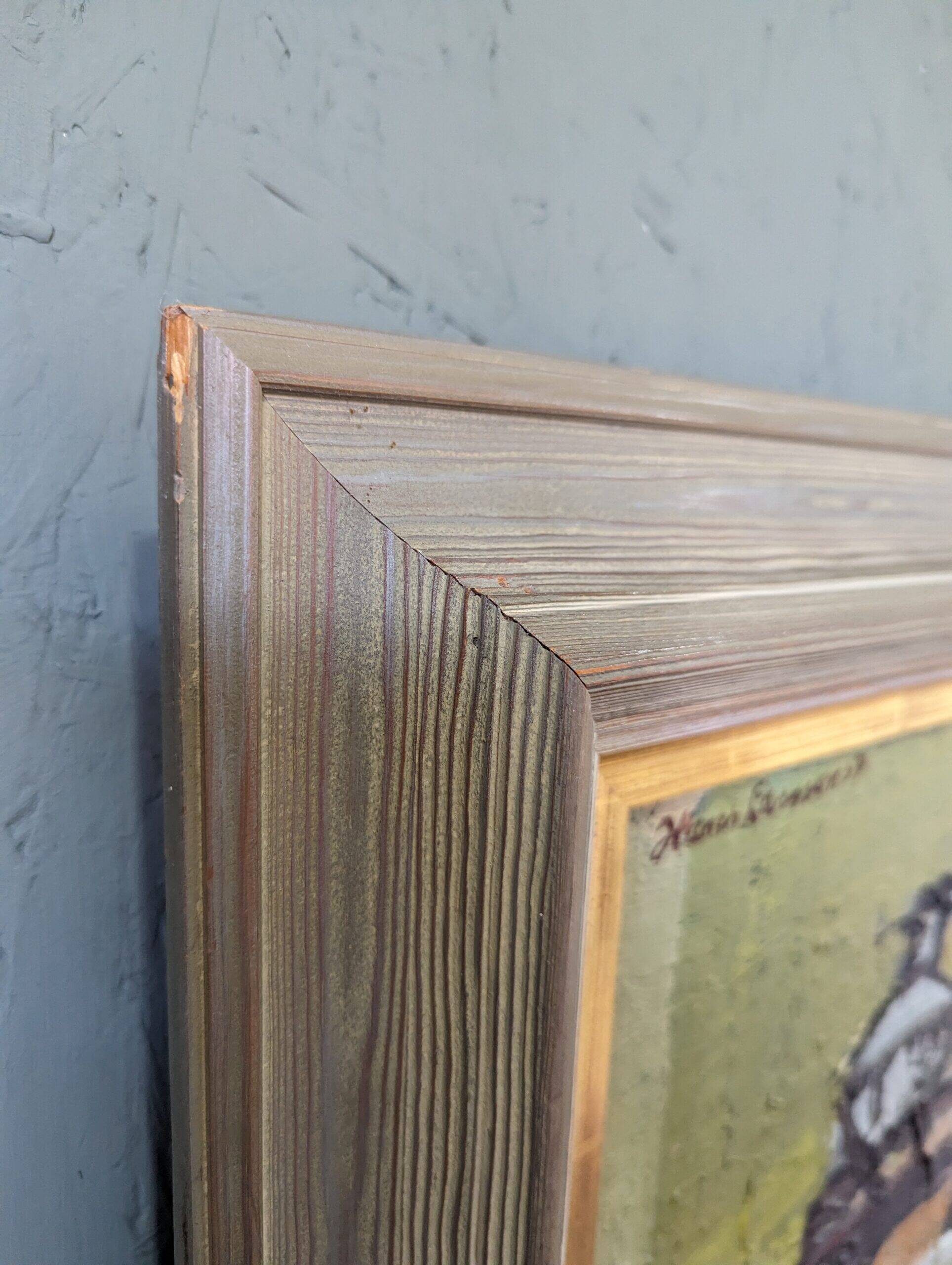 1959 Mid-Century Modern Swedish "Still Life With Lamp" Vintage Oil Painting, Framed