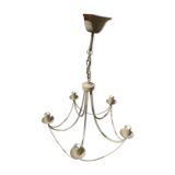 5-light off-white metal chandelier