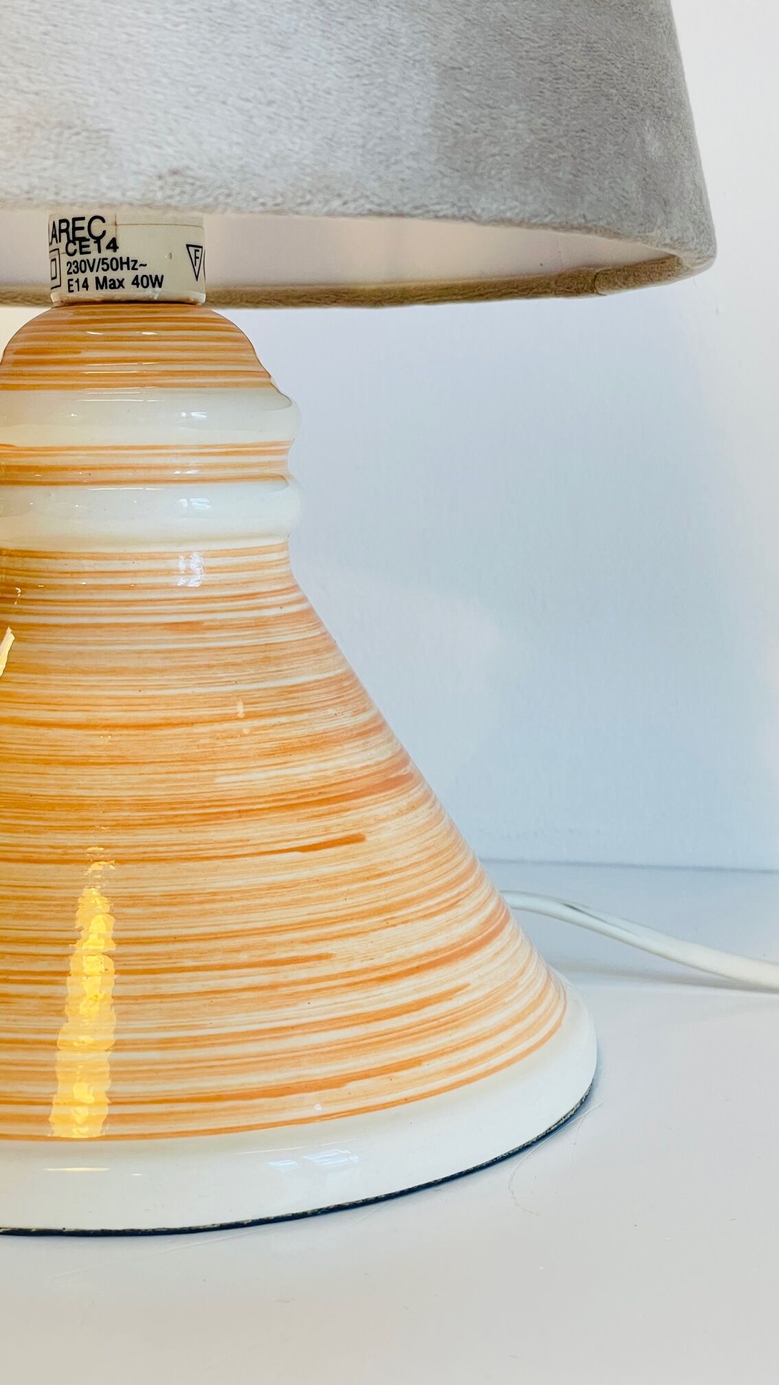 Geometric ceramic lamp by larec 80s