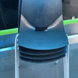 4 Designer stackable chairs Angelo Pinaffo Model shell
