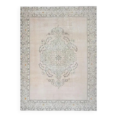 Tapis persan fait main en laine et coton orange des années 1970 278x372