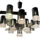 Italian Large Midcentury Chrome Chandelier 15 Lights