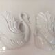 Swan pot holder pair porcelain ceramic vase decoration