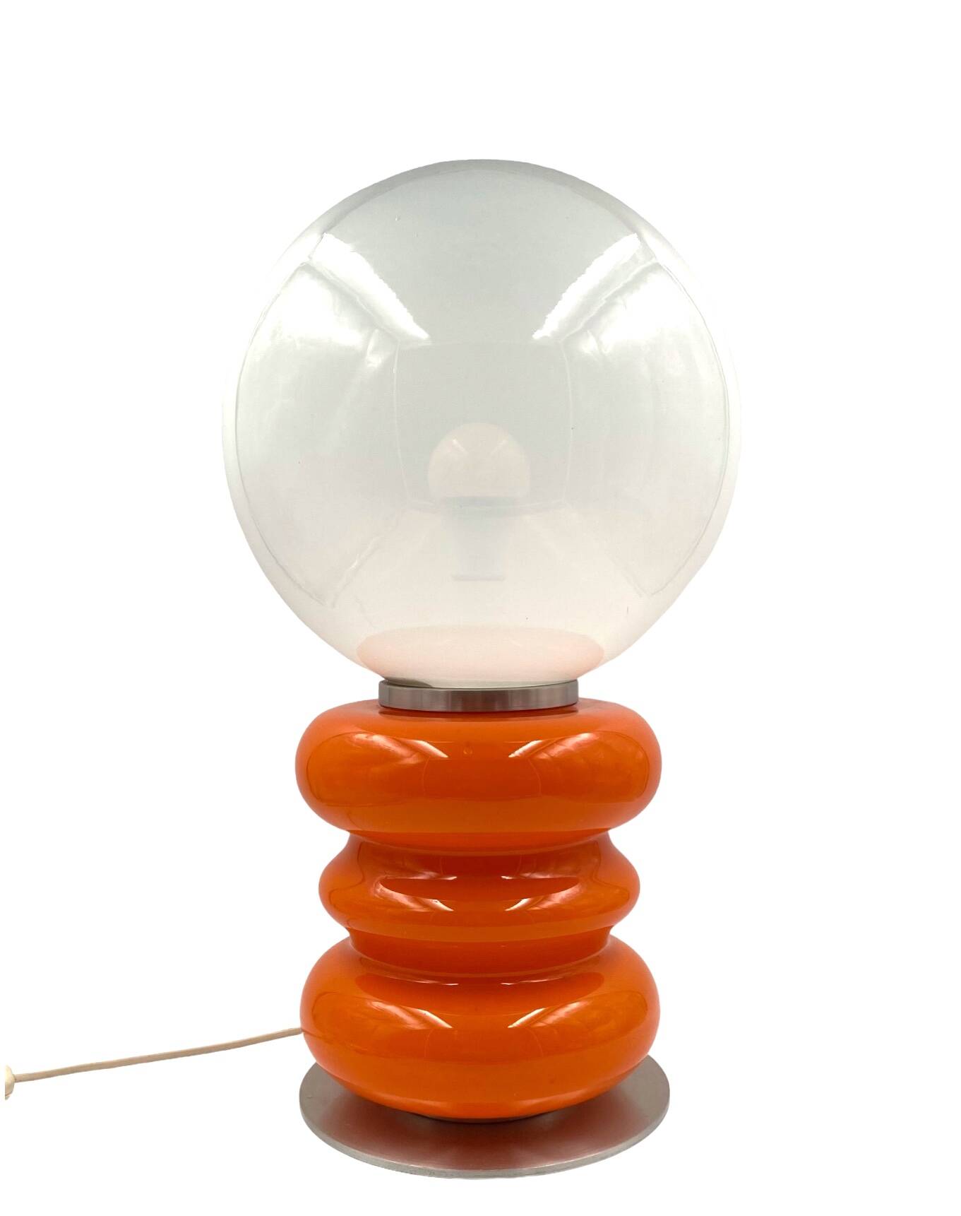 Space Age Orange Murano glass table lamp 1970s
