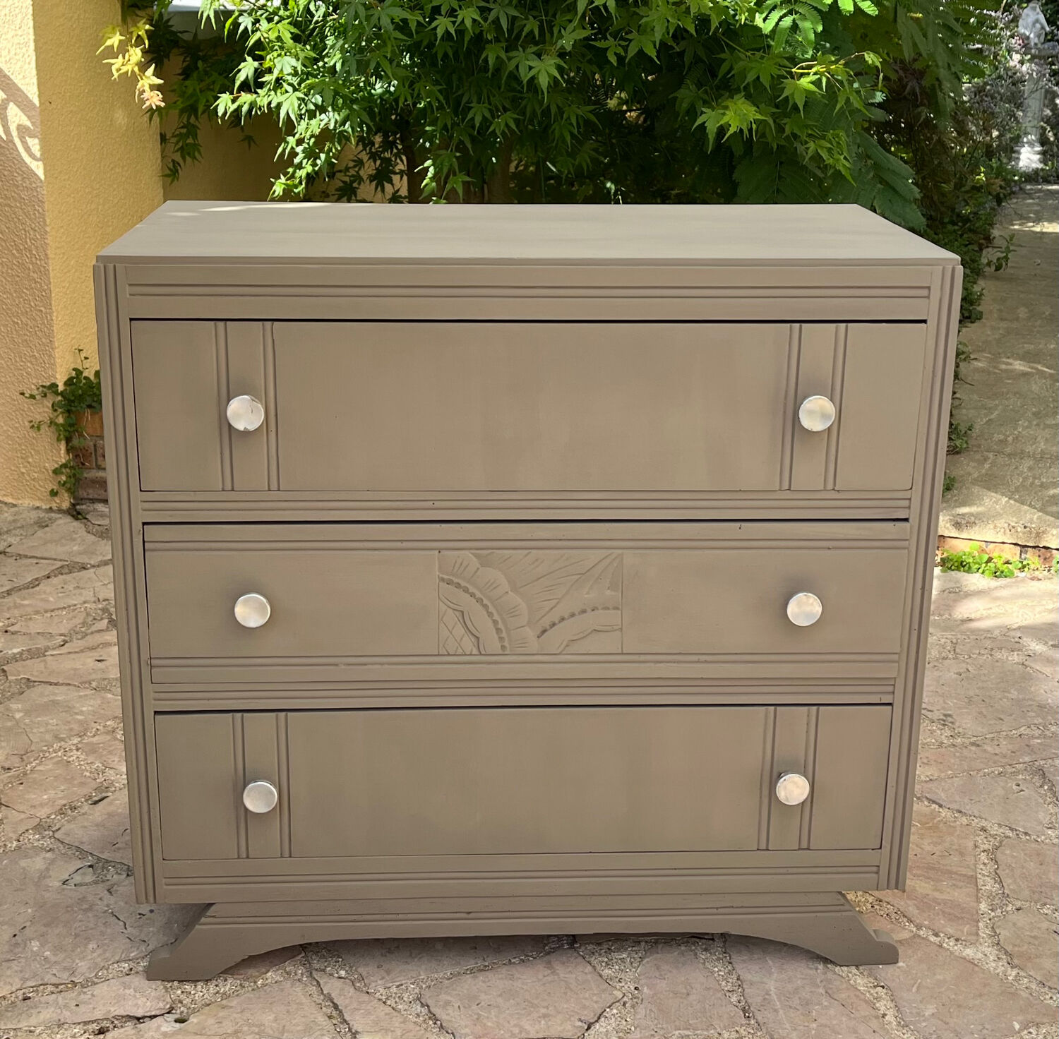 Wooden art deco chest of drawers