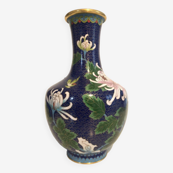 Blue Brass Vase