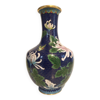 Blue Brass Vase