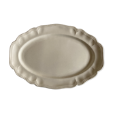 Sarreguemines ivory faience dish with 38cm godrons