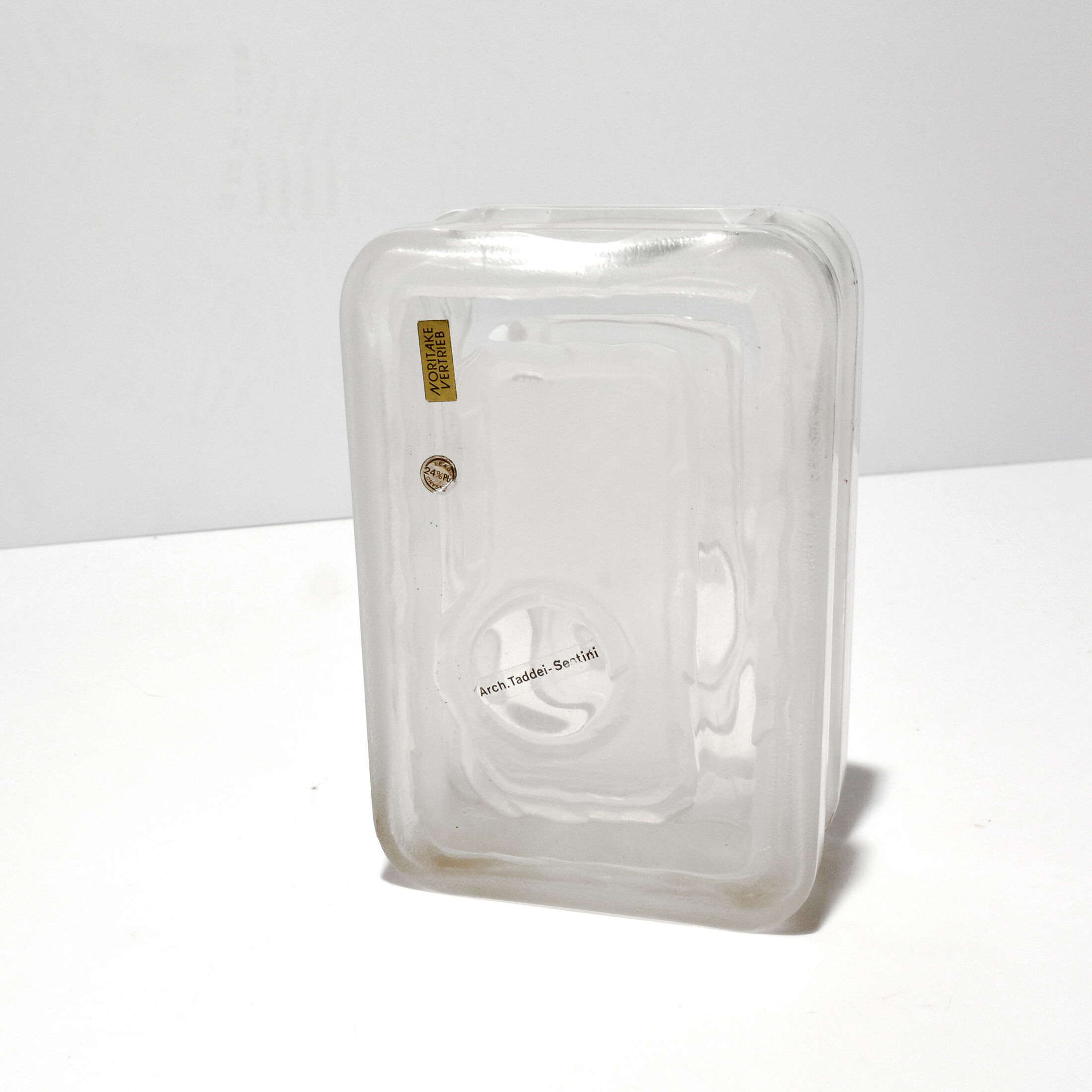 1970s modernist crystal vase, noritake, japan