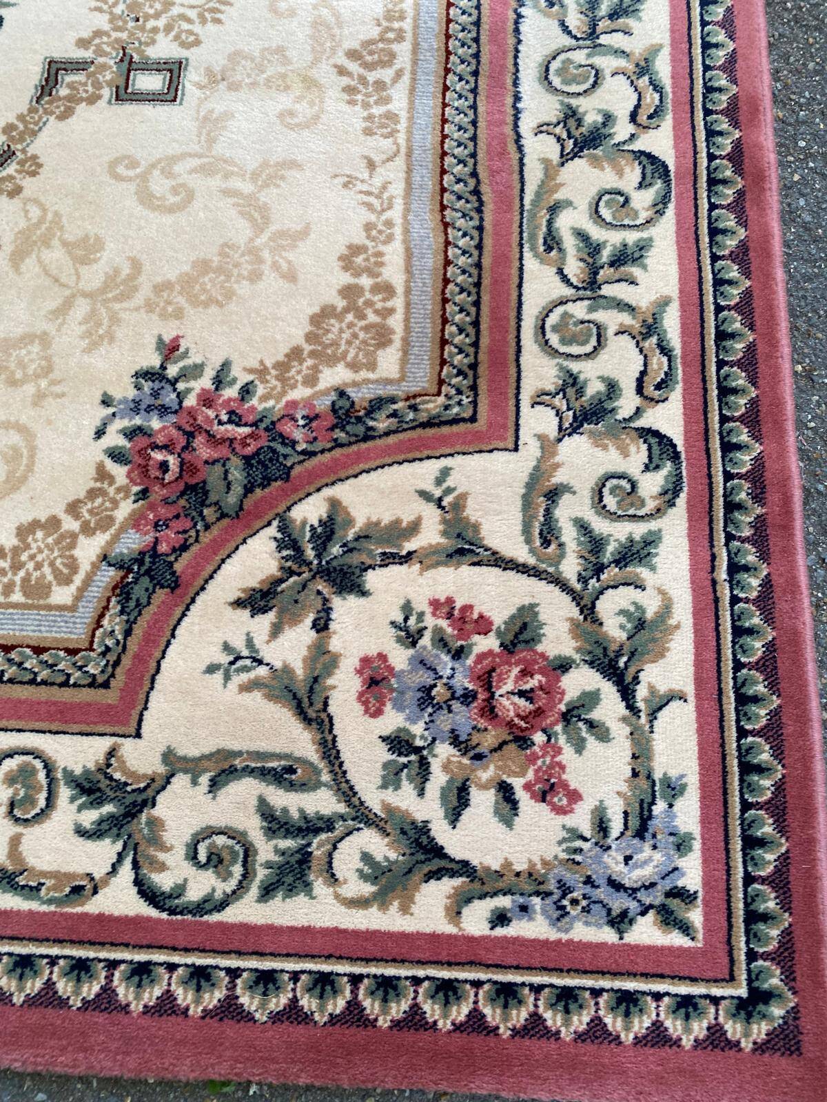 Persian rug in virgin wool, red beige velvet, 200x170 Saint Maclou