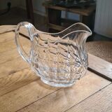 Faceted antique glass pitcher