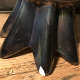 Pair of vases in iridescent ceramic shape flower
