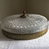 Glass and brass ceiling light