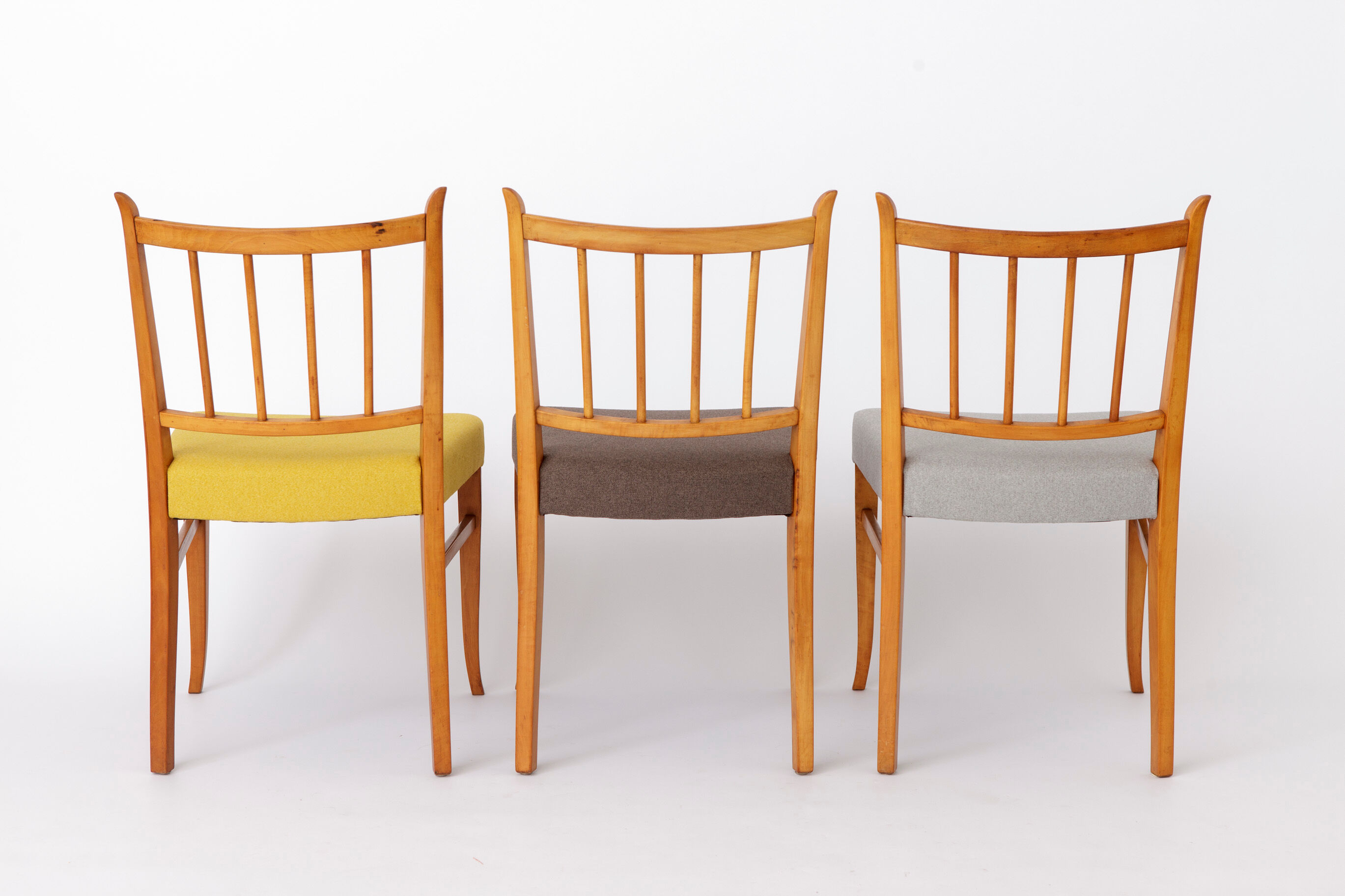 Set of 4 Vintage Beech Dining Chairs, 1950s Mid Century Modern, Germany