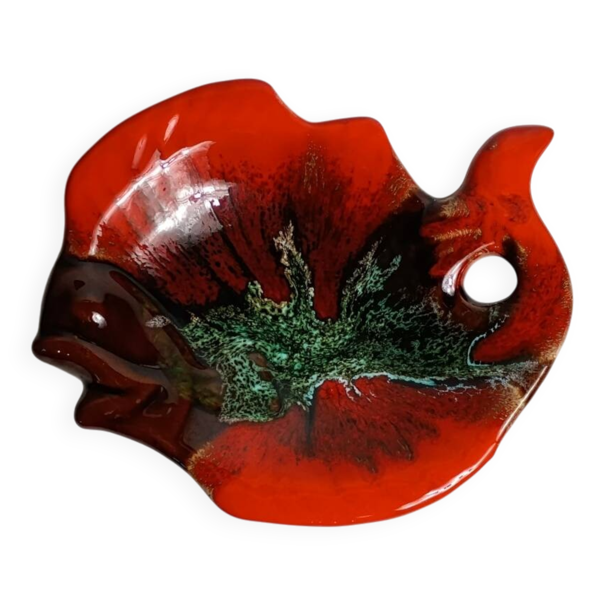 Ceramic fish bowl or pocket tray signed Vallauris, 1950s.