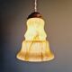 Set of 3 Art Deco marbled opaline pendant lights, 1920s-30s